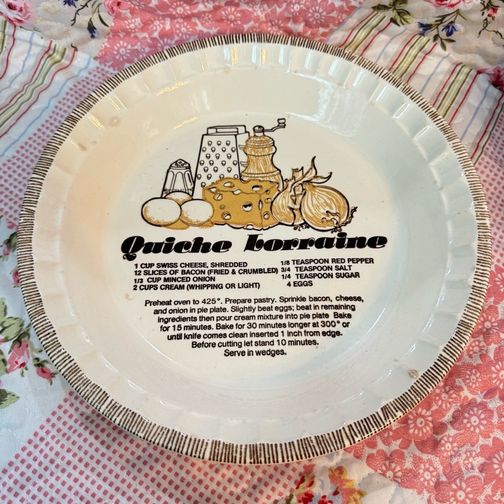 ROYAL JEANETTE USA vintage quiche lorraine recipe pie dish, casserole dish - Picture 2 of 8